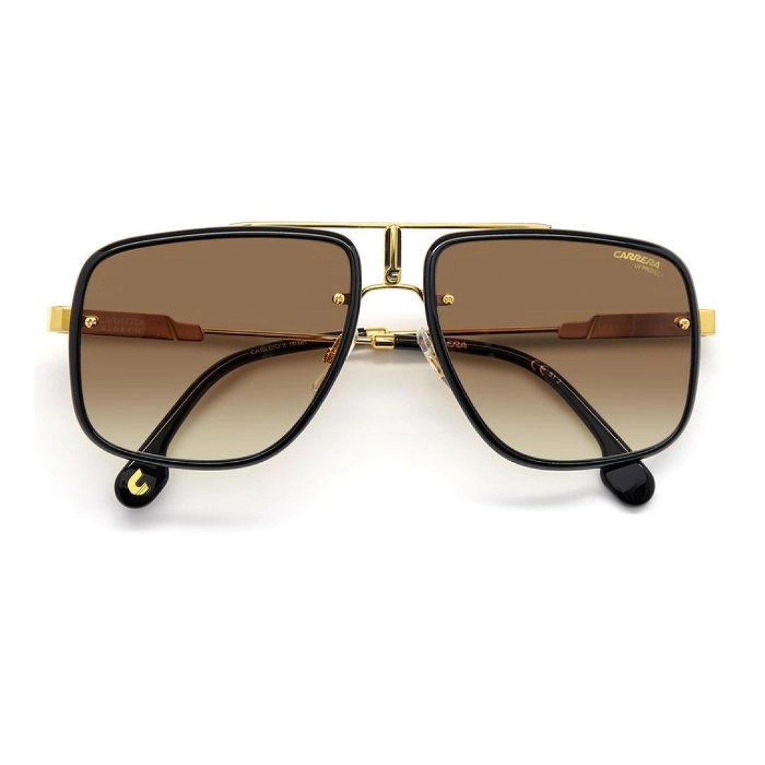 Carrera Occhiali Da Sole Ca Glory II Unisex – Modello Metallico Con Lenti Gold Black, Protezione UV, Taglia 59, Custodia Inclusa