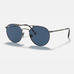 RAY BAN ROUND DOUBLE BRIDGE TITANIUM RB8147 9138T0 50